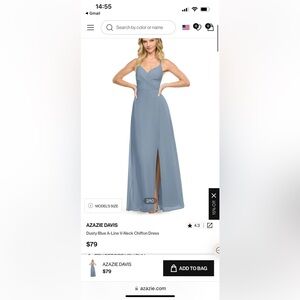 Azazie Davis Bridesmaid Dress | Dusty Blue